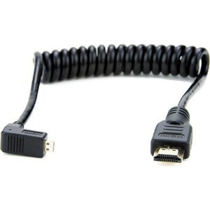 ATOMOS Right-angle Micro to Full HDMI Coiled Cable (11.8 TO 17.7")