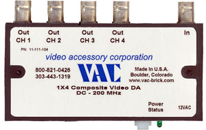 VAC 11-111-104 Unity Gain 1x4 Composite Video DA with BNCs