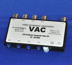 VAC 11-114-104 1x4 Independent Gain Composite Video DA