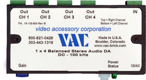 VAC 16-132-604 ProSeries 1x4 Balanced Stereo Audio Distribution Amplifier