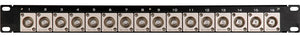 16CJ-FJRU 16-Port Flushmount Canare F Connector Feed-Through Panel -1RU