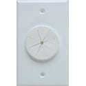 Midlite 1GWH-GR1 1 GANG Wireport Wall Plate with Grommet- White