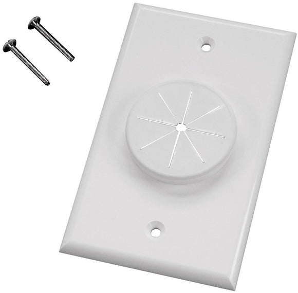 Midlite 1GBK-GR1 1 GANG Wireport Wall Plate with Grommet- Black