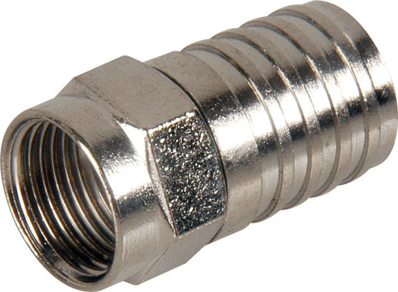 F-59ALS Quad RG6 F Connector with Attached 1/2in Crimp Ring