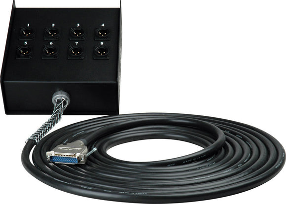 Canare Analog 25Pin DSub to 8 XLR Male Fan Box 5FT