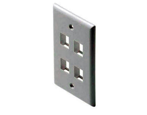 Fast Media 4-Port Keystone Wall Plate White