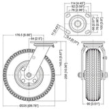 Penn Elcom 4585PN 8 Inch x 2.5 Inch Wide Wheel Pneumatic Swivel Caster