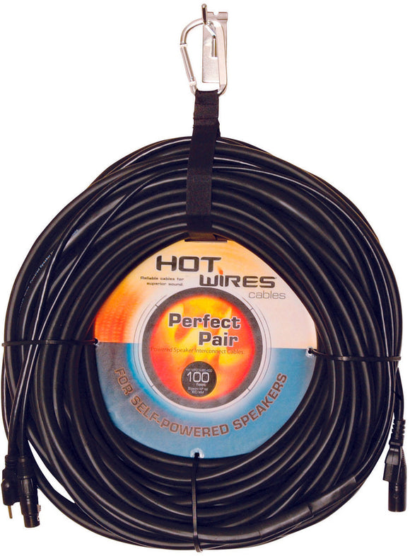 Perfect Pair AC Power & XLR Combo Cable for Powered Speakers 100 Ft.