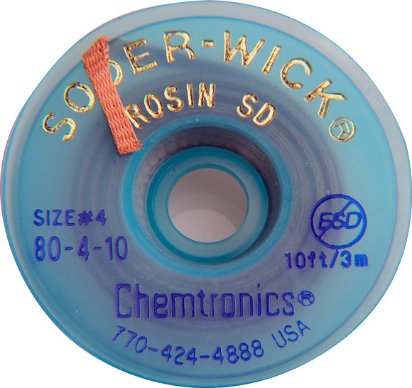 Chemtronics 80-4-10 Soder-Wick Rosin SD - .110 Inch Blue