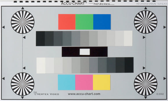 Vertex Accu Chart HDU HD Universal BF CR GSG Test Chart