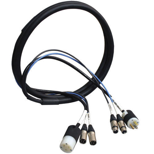 RapcoHorizon 15A/125V Edison Male to Female and Dual XLR Male to Female Cable 100FT