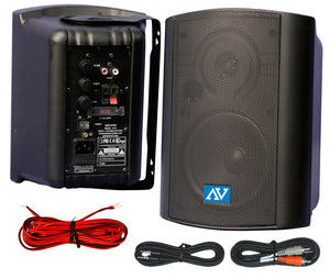 AmpliVox S1232 Powered Wallmount Stereo Speakers 30 Watt