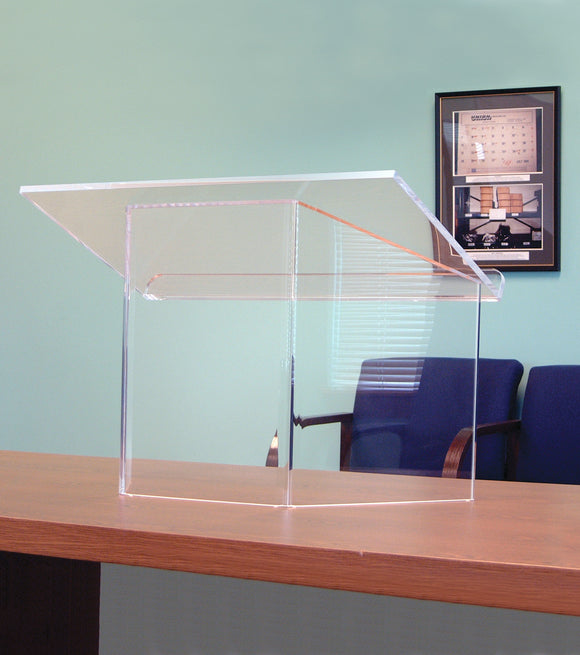 AmpliVox SN3085 Clear Acrylic Tabletop Podium Stand