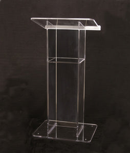 AmpliVox SN3540-CL Clear Acrylic Floor Lectern H Design with Shelf