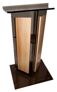 AmpliVox SN3545 Smoke Acrylic Lectern with Wood Panels (3 colors)