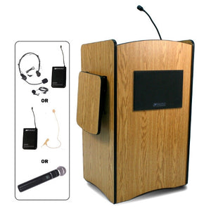 AmpliVox SW3230 Multimedia Computer Lectern with Wireless Microphone (in 4 colors)