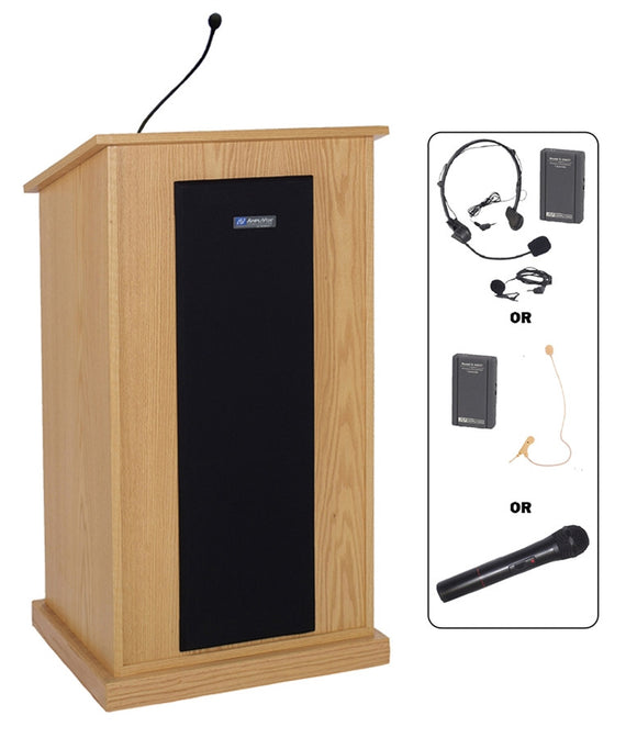 AmpliVox SW470 Chancellor Lectern with Wireless Microphone (in 3 colors)