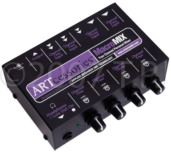 ART-MACMIX 4 Channel Line Level Unbalanced Audio Mixer