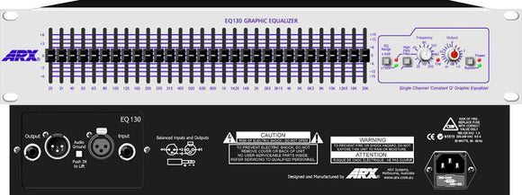 ARX EQ-130 Single Channel Constant Q Circuit 30 Band Graphic EQ with Hpf