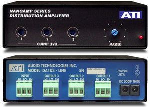 ATI Audio DA103 1X3 Distribution Amp with +22dBm Servo Balanced Outputs