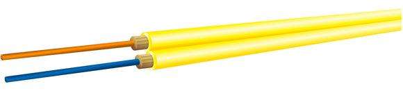 OCC AX002NSLA9YR Duplex Single Mode 9u/125u Yellow Fiber Optic Cable per Foot