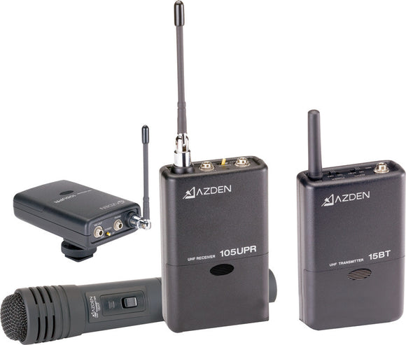 Azden 105ULH 92-Channel UHF Lavalier/Handheld Combo Wireless System