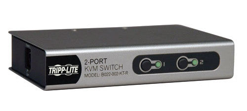 Tripp Lite B022-002-KT-R 2-Port Desktop KVM Switch w/ 2 KVM Cable Kits