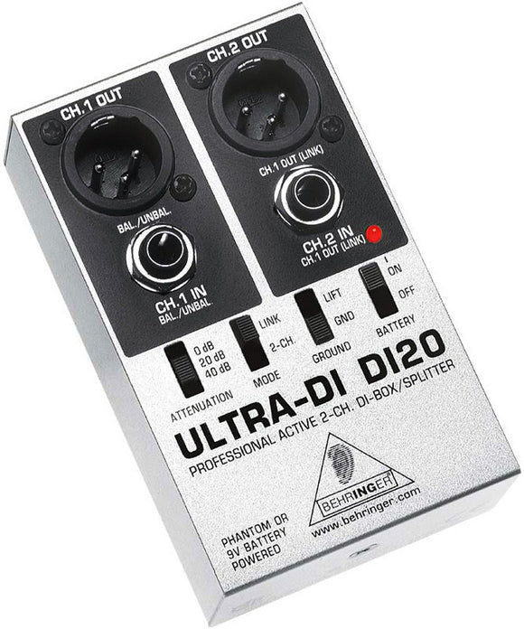 Behringer ULTRA-DI DI20 Professional 2-Channel DI-Box - Splitter