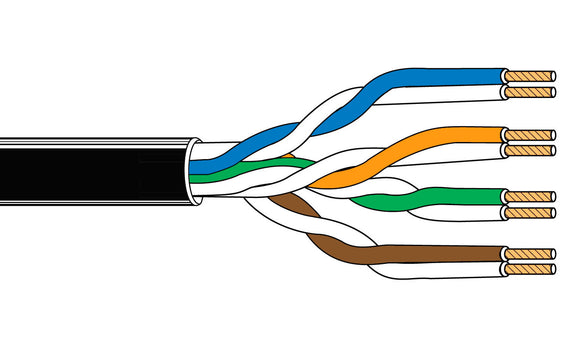 Belden 1592A DataTwist CAT5e 4-Pair 24 AWG Patch Cable 1000FT Black box