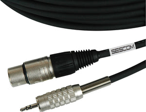 Belden Star-Quad Audio Cable XLR Female to 3.5mm TRS Male 50FT (Multiple Colors)