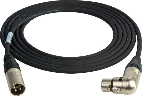 Belden Star-Quad Microphone Cable XLR Male to XLR Female 10FT Black-Gold