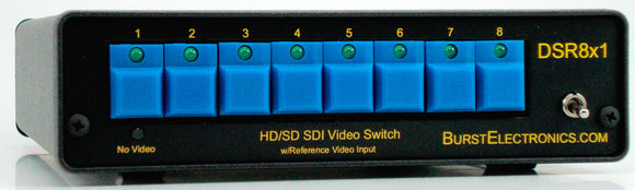 Burst DSR8X1R HD/SD SDI 8x1 Reclocking Video Switcher with RS232