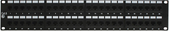 48-Port CAT6 Patch Panel with Rear 110 Termination 1RU