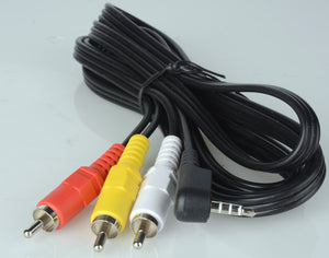 TecNec 3.5mm TRRS to RCA Composite and Stereo Audio Camcorder Cable 6FT