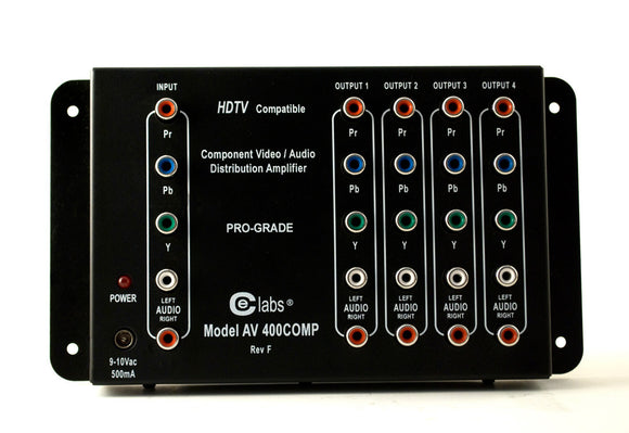 CE Labs AV400SV 1x4 S-Video/Composite and Stereo Audio Distribution Amplifier