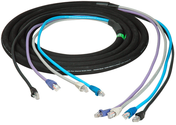 CES-RJ45 4-Channel RJ45 CAT5e Tactical Ethernet Snake Cable 100FT