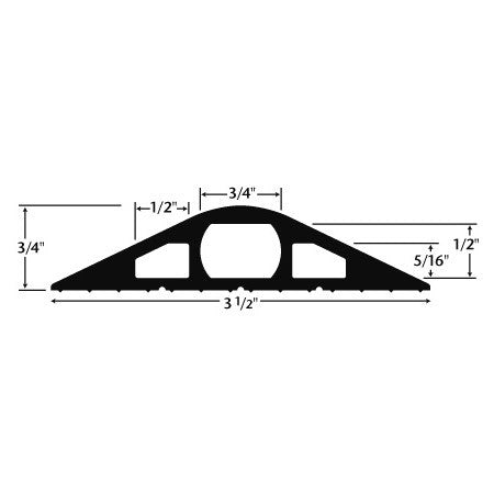 Checkers RFD3-10 10FT Rubber Duct Protector. Black