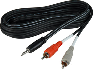 Hosa CMR-210 3.5mm Stereo Mini Male to Dual RCA Male Audio Y-Cable 10FT