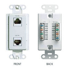 Channel Plus Data/Phone Wallplate- 1 RJ45 and 4 phone conn.-White