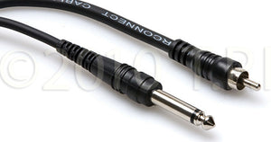 Hosa CPR-105 Unbalanced Interconnect 1/4in TS to RCA 5FT