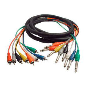 Hosa CPR-802 8-Channel Audio Snake Cable 1/4in TS to RCA 2-Meter