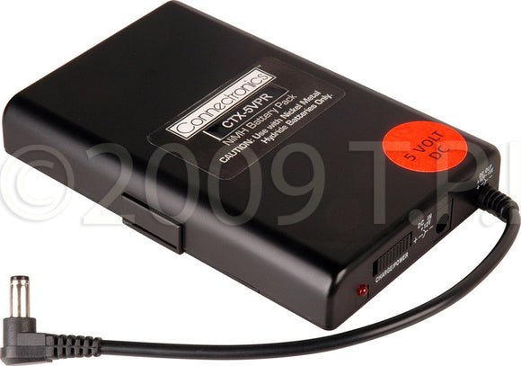 Connectronics 5VDC 2.5A Hour Battery Pk w/2.1 Plug & Mini USB Adapter