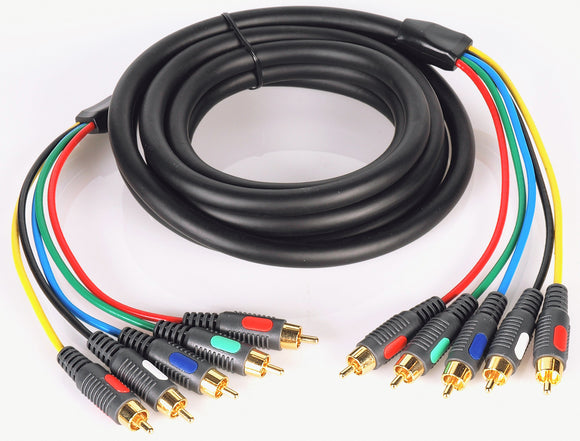 Component Video Cable With Dual RCA Audio and Gold Connectors 50FT