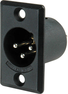 Switchcraft D3MB XLR Male 3 Pin Chassis Mount Black