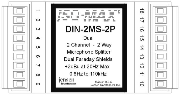 Jensen DIN-2MS-2P Dual Mic Splitter Module