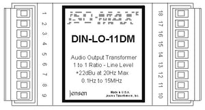 Jensen DIN-LO-11DM 600 to 600 1:1 Line Output Module