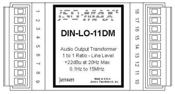 Jensen DIN-LO-11DM 600 to 600 1:1 Line Output Module