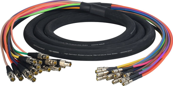 3G/HD-SDI Gepco VS16230 16-Channel DIN1.0/2.3 to BNC Female Video Adapter Snake Cable 5FT