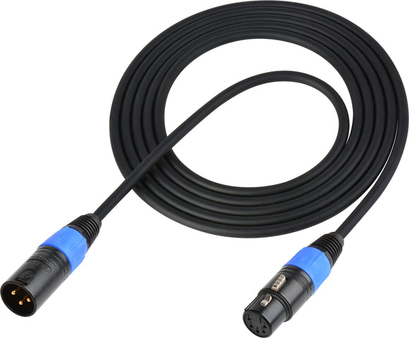 DMX Lighting Control Cable 5-Pin Female to 3-Pin M Blue 15FT