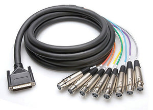 Hosa DA-88 8 XLRM to 25-Pin Cable 23.1FT